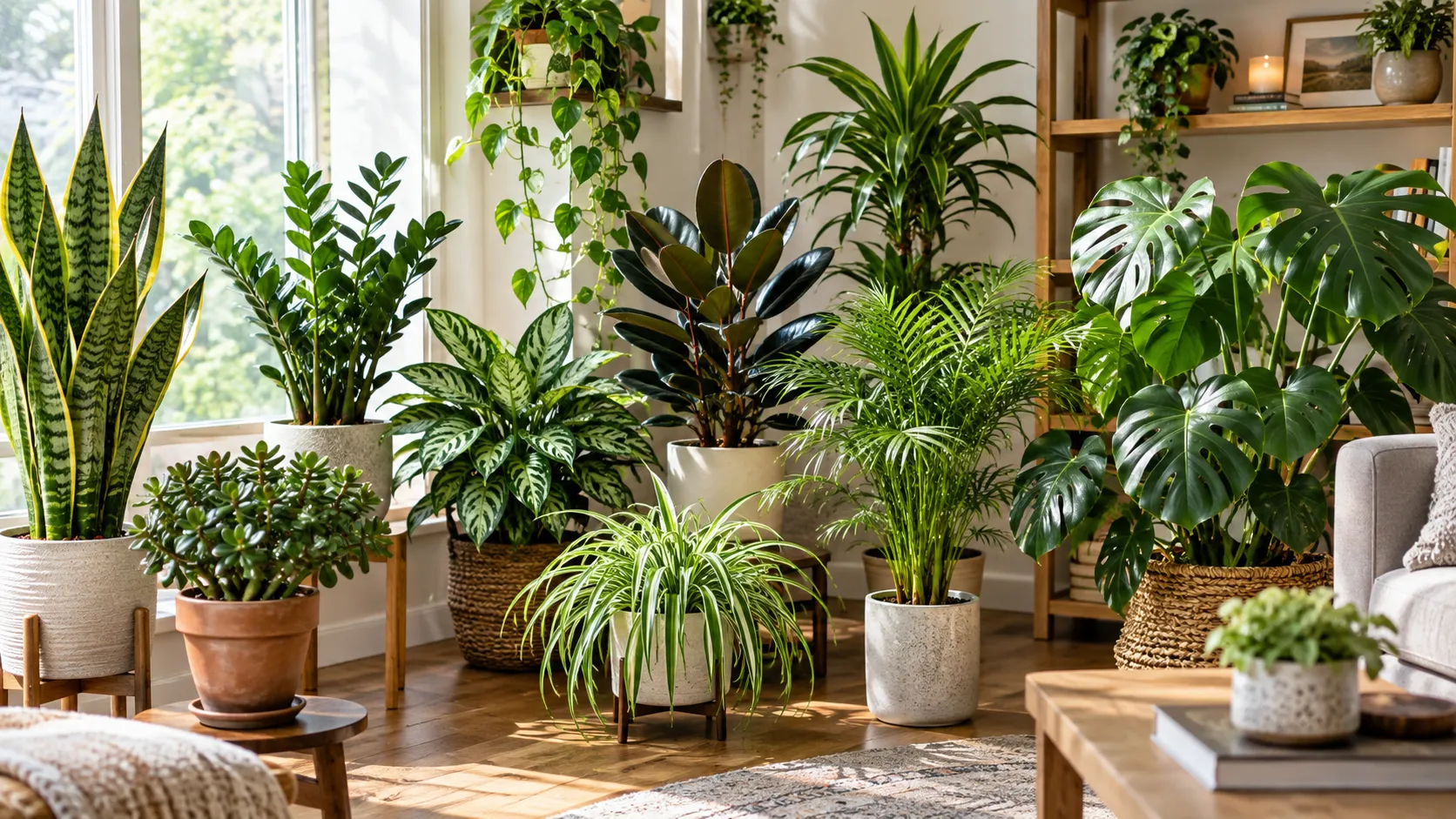 Evergreen houseplants providing year-round greenery indoors